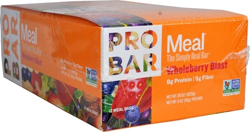ProBar Meal On-The-Go Wholeberry Blast: Barra Refeição Completa com 12 Unidades - Energia e Nutrição Onde Você Estiver