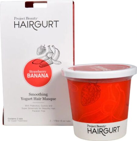 Project Beauty Hairgurt™ Yogurt Hair Masque Smoothing Strawberry Banana -- 2 Tubs