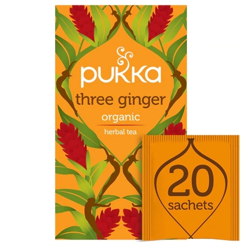 Pukka Chá de Gengibre Três Sabores - 20 Sachês (20g) - Saúde e Bem-Estar