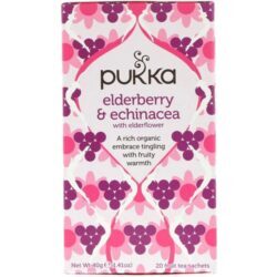 Chá Orgânico Pukka Elderberry & Echinacea - 20 Sachês (40g) - Bem-Estar e Imunidade