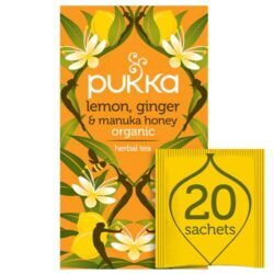 Chá Pukka Orgânico Ervas Limão Gengibre e Mel Manuka - 20 Saquinhos (28g)