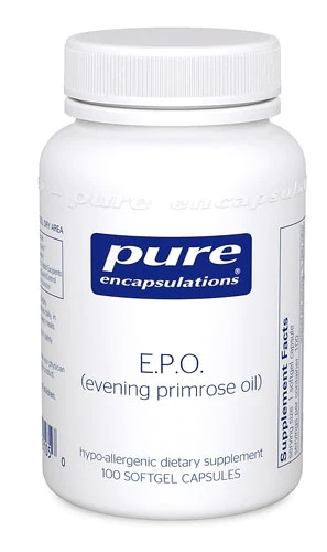 Óleo de Prímula Pure Encapsulations E.P.O. - 100 Cápsulas Gelatinosas - Saúde da Pele e Bem-Estar