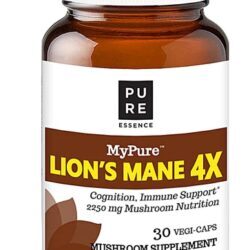 Pure Essence Labs My Pure™ Lion's Mane 4X - 2250 mg - 30 Cápsulas Veggie - Foco e Memória