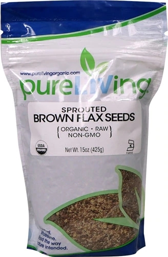 Sementes de Linhaça Orgânica Germinada Pure Living - Castanha Marrom 425g