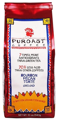 Café em Grãos Puroast Low Acid Bourbon Pecan Torte 340g - Sabor Rico e Baixa Acidez