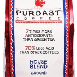 Café Torrado Puroast House Blend Baixa Acidez Moído 340g - Sabor Suave e Bem-Estar
