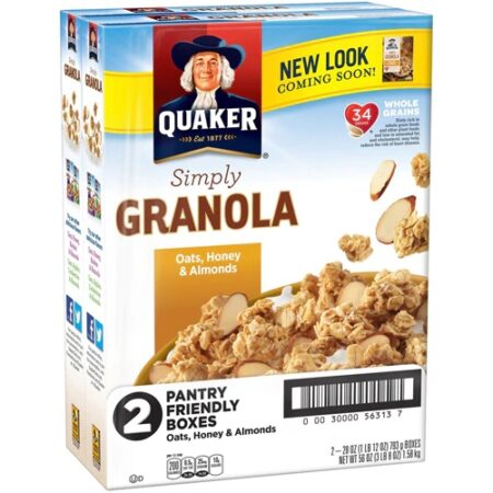 Quaker Simply Granola Oats, Honey & Almond -- 28 oz Each / Pack of 2