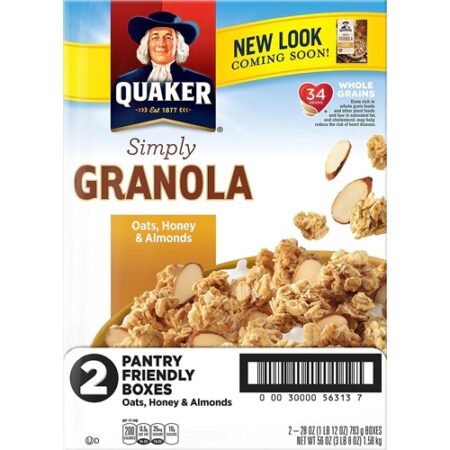 Quaker Simply Granola Oats, Honey & Almond -- 28 oz Each / Pack of 2