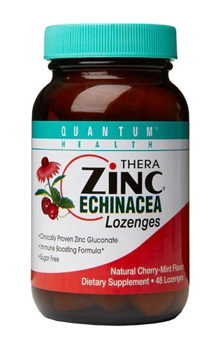 Quantum Thera Zinc® Echinacea Pastilhas Cereja Menta - 48 Pastilhas para Bem-Estar Imunológico