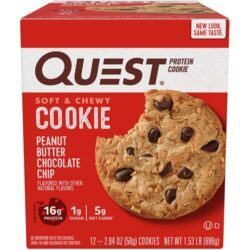 Quest Nutrition Protein Cookie Peanut Butter Chocolate Chip - Pacote com 12 Cookies (Aprox. 680g)