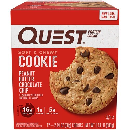 Quest Nutrition Protein Cookie Peanut Butter Chocolate Chip - Pacote com 12 Cookies (Aprox. 680g)