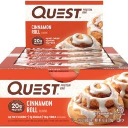 Quest Nutrition QuestBar Barra de Proteína Sabor Cinnamon Roll - Caixa com 12 Unidades (Aprox. 630g)