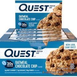 Quest Nutrition QuestBar Barra de Proteína - Chocolate Chip com Aveia - Caixa com 12 Unidades (Aprox. 630g)