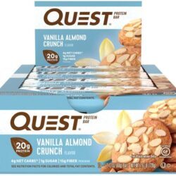 Quest Bar Protein Bar Vanilla Almond Crunch - Caixa com 12 Unidades (aprox. 60g cada)