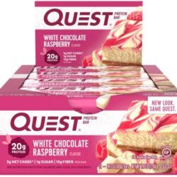 Quest Nutrition QuestBar Barra de Proteína Chocolate Branco e Framboesa - 12 Barras (Aprox. 60g cada)
