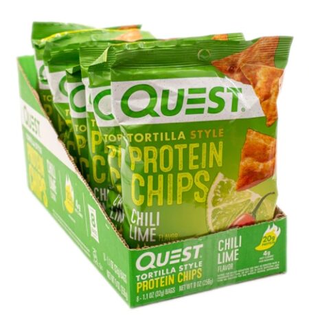 Quest Nutrition Tortilla Style Protein Chips Chili Lime -- 8 Bags