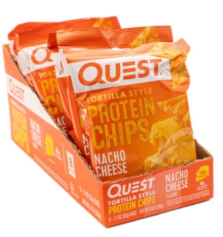 Quest Nutrition Tortilla Style Protein Chips Nacho Cheese -- 8 Bags