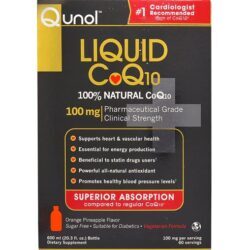 Qunol CoQ10 Líquido Sabor Laranja e Abacaxi - 2835 mg (20 oz) - Energia e Saúde Cardiovascular