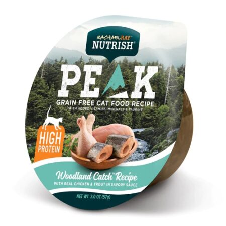 Rachael Ray Nutrish Peak Natural Cat Food Woodland Catch Recipe Real Chicken & Trout in Savory Sauce -- 2 oz Each / Pack of 24