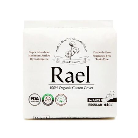 Rael Organic Cotton Menstrual Regular Pads -- 14 Pads