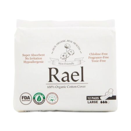 Rael Organic Ultra Thin Pads Super Absorbent Large - Fragrance Free -- 12 Pads