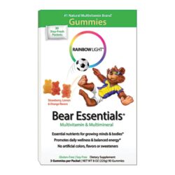 Rainbow Light Bear Essentials Multivitamínico e Mineral Sabor Frutas - 30 Sachês | Nutrição Infantil Completa