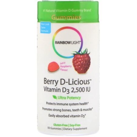 Rainbow Light Berry-D-Licious™ Vitamin D3 Juicy Raspberry -- 2500 IU - 50 Gummies