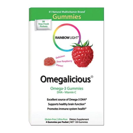 Rainbow Light Omegalicious™ Omega 3 Gummies Sour Raspberry -- 30 Packets