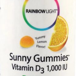 Rainbow Light Sunny Gummies™ Vitamina D3 Limão Delicioso - 1000 UI - 50 Gomas (Aprox. 125g)