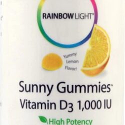 Rainbow Light Sunny Gummies™ Vitamina D3 Limão - 100 Gomas (1000 IU)