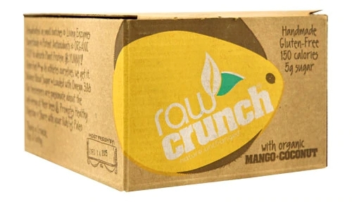 Raw Crunch Bars Mango e Coco (12 Barras) | Snack Vegano Energético Saudável