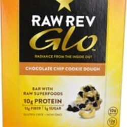 Barra Energética RAW REV Glo™ Superalimentos, 12 Unidades Sabor Cookies com Massa de Biscoito Crua