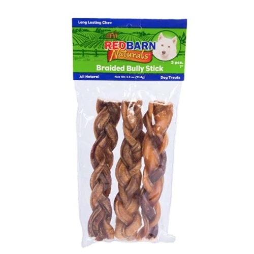 RedBarn Naturals Bully Braids 17.78cm - Petiscos Naturais para Cães (3 Unidades)