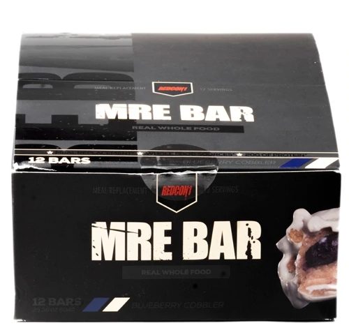 Redcon1 MRE Bar Blueberry Cobbler - Caixa com 12 Barras Energéticas (Aprox. 70g por Barra)
