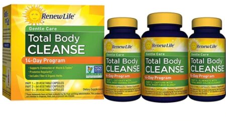 Renew Life Adult Cleanse - First Cleanse Total Body Cleanse - Gentle Care - 3 Part 14 Day Program -- 1 Kit