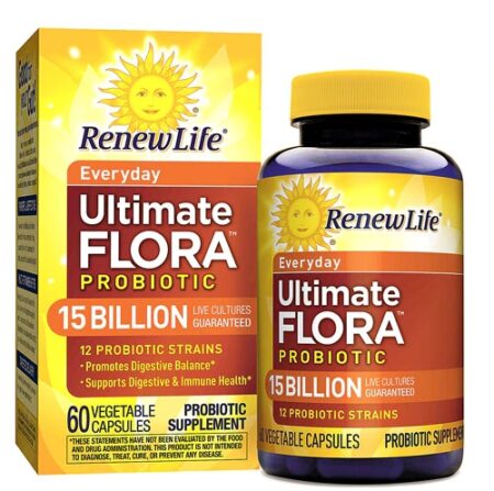 Renew Life Adult Probiotic - Ultimate Flora™ Probiotic Everyday Probiotic -- 15 billion - 60 Vegetable Capsules