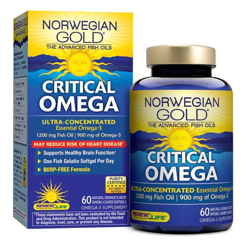 Renew Life Norwegian Gold Ômega 3 Óleo de Peixe - 60 Cápsulas Entéricas
