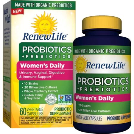 Renew Life Women's Daily Probiotics plus Organic Prebiotics -- 20 billion CFU - 60 Capsules