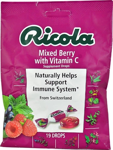 Ricola Goma de Vitamina C Sabor Frutas Vermelhas Mistas - 19 Unidades