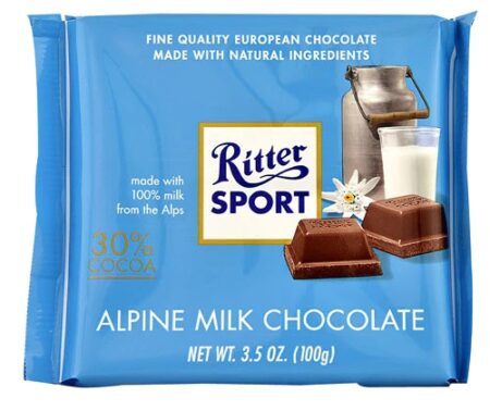 Ritter Sport Alpine Milk Chocolate Bar -- 3.5 oz