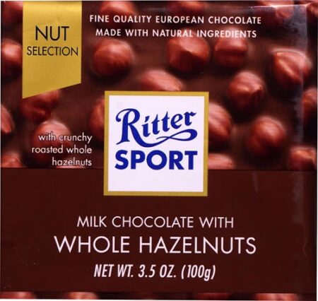 Ritter Sport Milk Chocolate with Whole Hazelnuts -- 3.5 oz