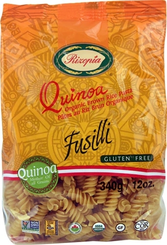 Massa Fusilli Orgânica de Quinoa e Arroz Integral Rizopia - 340g