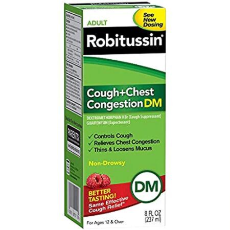 Robitussin Cough & Chest Congestion DM Raspberry -- 8 fl oz