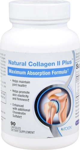 Roex Natural Collagen II Plus - 90 Cápsulas Vegetais para Articulações e Pele