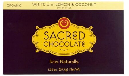 Sacred Chocolate Rectangular Bar White with Lemon & Coconut -- 1.33 oz