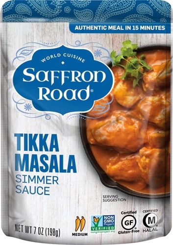 Molho Tikka Masala Saffron Road Sem Glúten - 198g - Autêntico Sabor Indiano