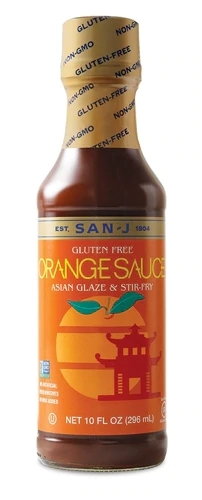 Molho Laranja Agridoce San-J Sem Glúten para Stir-Fry - 296ml (10 fl oz)