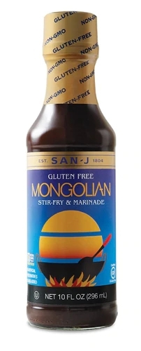 Molho Mongolês San-J Sem Glúten 296ml - Sabor Autêntico para Stir-Fry e Marinadas