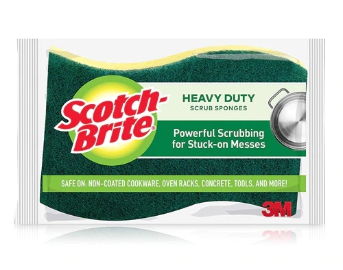 Esponja Scotch-Brite Heavy Duty Reforçada - Kit com 12 Unidades (Aprox. 60g cada)