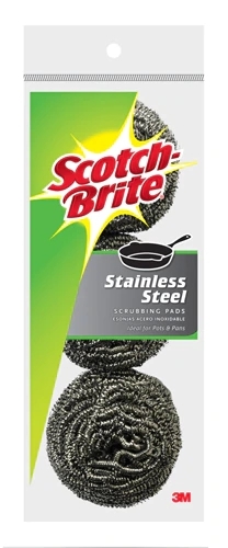 Scotch-Brite Esponja Aço Inoxidável Resistente - Pacote com 3 Unidades (Aprox. 100g)